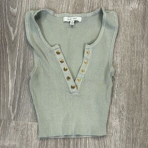 Love Tree ribbed snap-button crop tank top